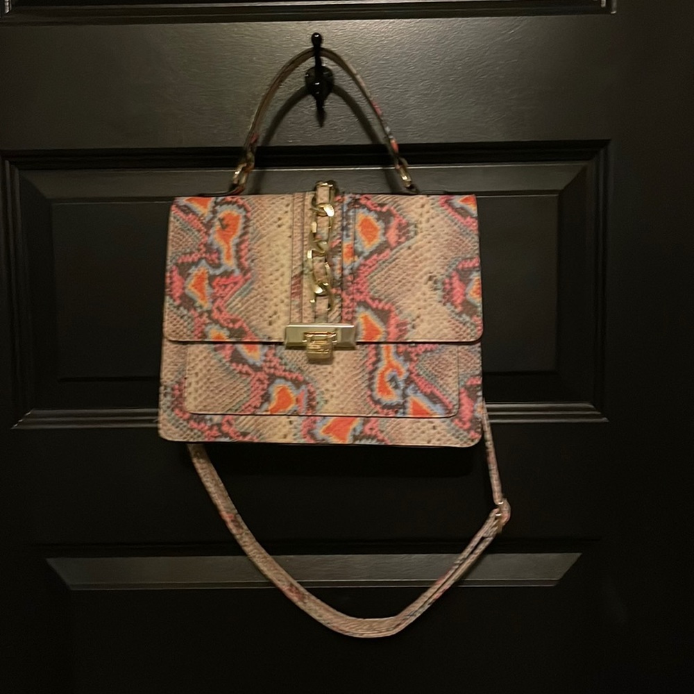 Aldo multicolored snakeskin handbag